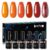 Beautilux Vernis Semi Permanent Orangé, 6 Couleurs 10ml Rouge Orange Vernis Gel Semi-permanent, Vernis à Ongles Gel UV Gel Soak Off Manucure Nail Art Kit (Série Rouge)