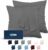 Dreamzie Taie Oreiller 65×65 Lot de 2 en Microfibre Certifiée Oeko-Tex – Housse Coussin Douce Et Brossée, Toucher Peau de Pêche – Anthracite