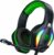 Fachixy [2023 New] FC100 Casque Gaming pour PC/PS4/PS5/Xbox/Mac/Nintendo Switch, Casque Gamer PS4 avec Lumière RVB, Casque PS5 avec Micro, Casque Antibruit avec Prise Jack 3,5 MM-Vert